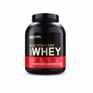 Optimum Nutrition GOLD STANDARD 100% WHEY™ Strawberries & Cream 5 lb (73 Servings) Greece | 85BRIHWQT